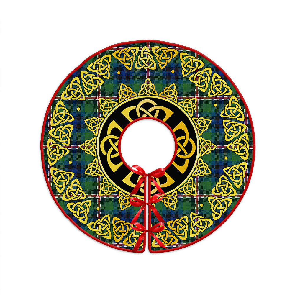 ScotsTee Shop Scottish Reid (Mill City) Modern Clan Crest Tartan Christmas Tree Skirt Golden Celtic Heritage