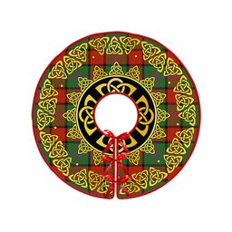 ScotsTee Shop Scottish Plummer Ancient Clan Crest Tartan Christmas Tree Skirt Golden Celtic Heritage