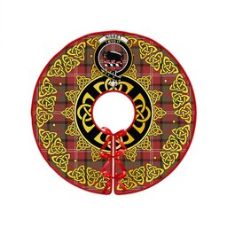 ScotsTee Shop Scottish Nisbet (Nisbit) Weathered Clan Crest Tartan Christmas Tree Skirt Golden Celtic Heritage
