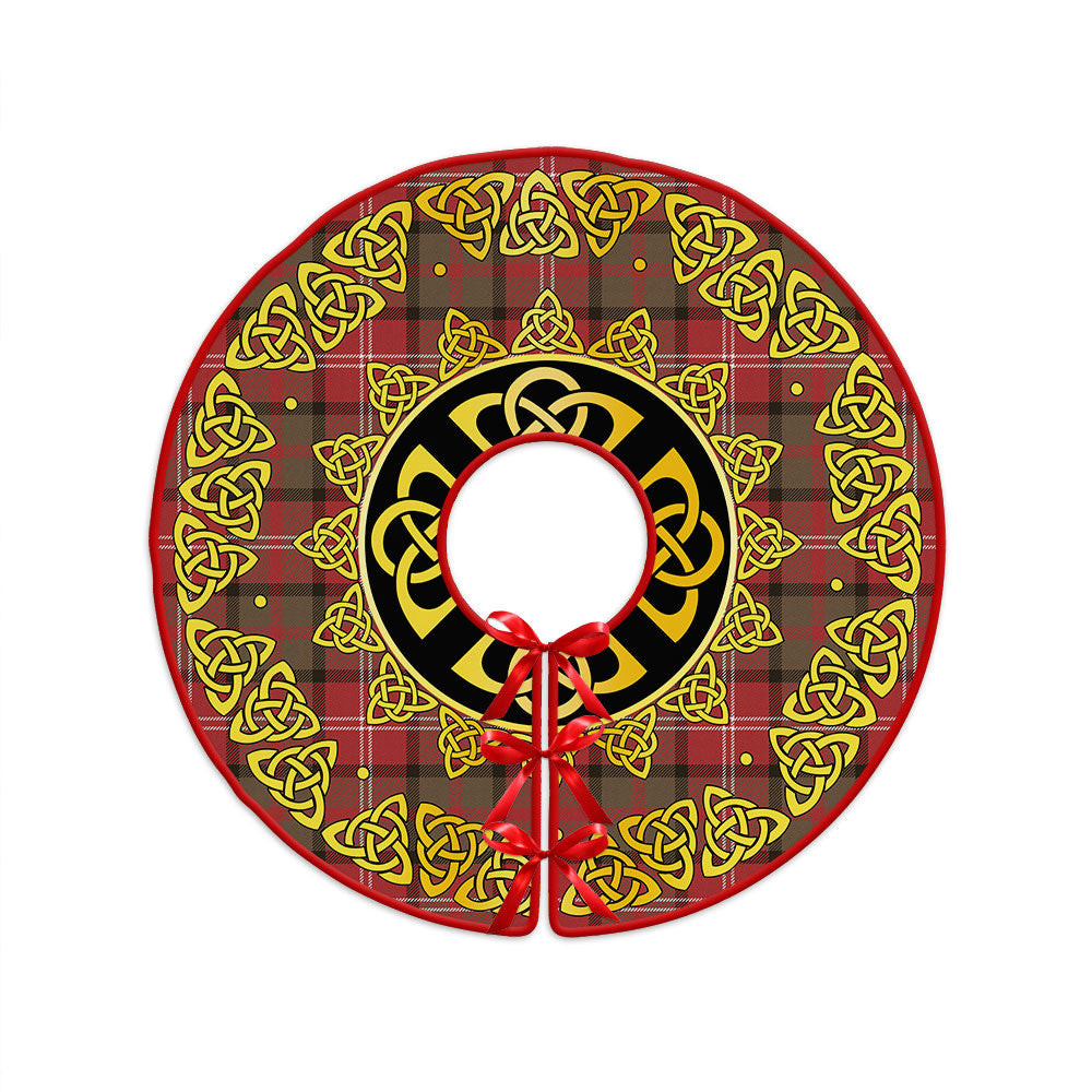 ScotsTee Shop Scottish Nisbet (Nisbit) Weathered Clan Crest Tartan Christmas Tree Skirt Golden Celtic Heritage