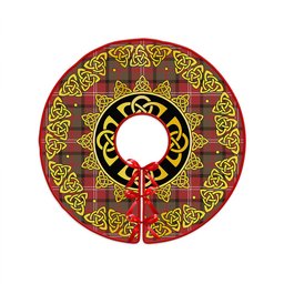 ScotsTee Shop Scottish Nisbet (Nisbit) Weathered Clan Crest Tartan Christmas Tree Skirt Golden Celtic Heritage