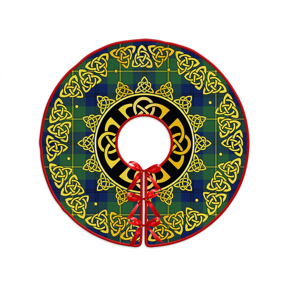 ScotsTee Shop Scottish Johnstone (Johnson) Modern Clan Crest Tartan Christmas Tree Skirt Golden Celtic Heritage