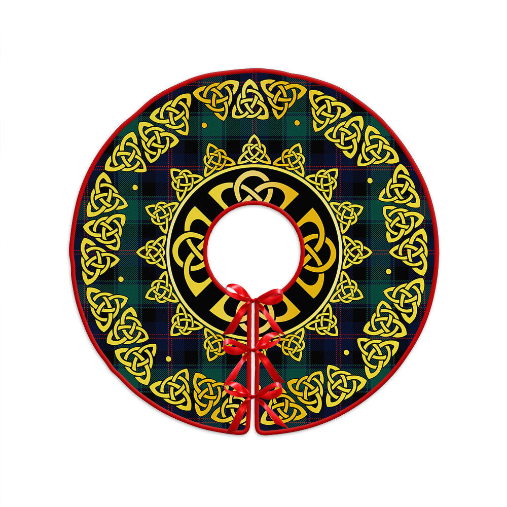 ScotsTee Shop Scottish MacTaggart Modern Clan Crest Tartan Christmas Tree Skirt Golden Celtic Heritage