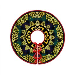 ScotsTee Shop Scottish MacTaggart Modern Clan Crest Tartan Christmas Tree Skirt Golden Celtic Heritage