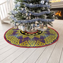 ScotsTee Shop Scottish Jackson Weathered Clan Crest Tartan Christmas Tree Skirt Golden Celtic Heritage