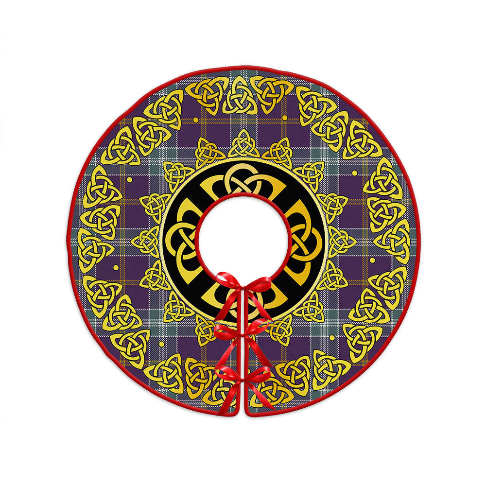 ScotsTee Shop Scottish Jackson Weathered Clan Crest Tartan Christmas Tree Skirt Golden Celtic Heritage
