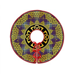 ScotsTee Shop Scottish Jackson Weathered Clan Crest Tartan Christmas Tree Skirt Golden Celtic Heritage