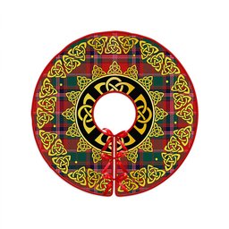 ScotsTee Shop Scottish Somerville Modern Clan Crest Tartan Christmas Tree Skirt Golden Celtic Heritage