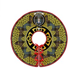 ScotsTee Shop Scottish MacKay Weathered Clan Crest Tartan Christmas Tree Skirt Golden Celtic Heritage