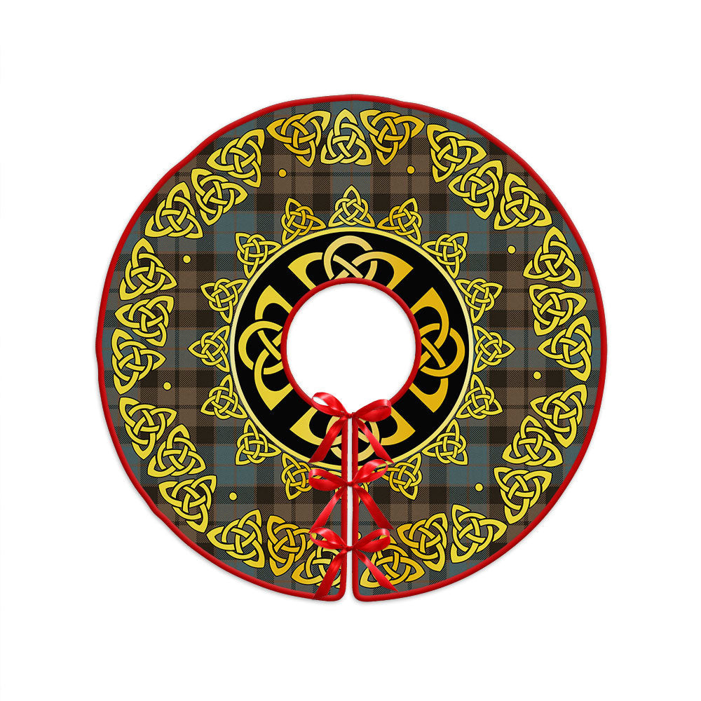 ScotsTee Shop Scottish MacKay Weathered Clan Crest Tartan Christmas Tree Skirt Golden Celtic Heritage