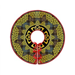 ScotsTee Shop Scottish MacKay Weathered Clan Crest Tartan Christmas Tree Skirt Golden Celtic Heritage