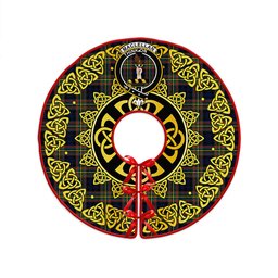 ScotsTee Shop Scottish MacLellan Modern Clan Crest Tartan Christmas Tree Skirt Golden Celtic Heritage
