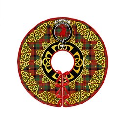 ScotsTee Shop Scottish MacNicol Modern Clan Crest Tartan Christmas Tree Skirt Golden Celtic Heritage