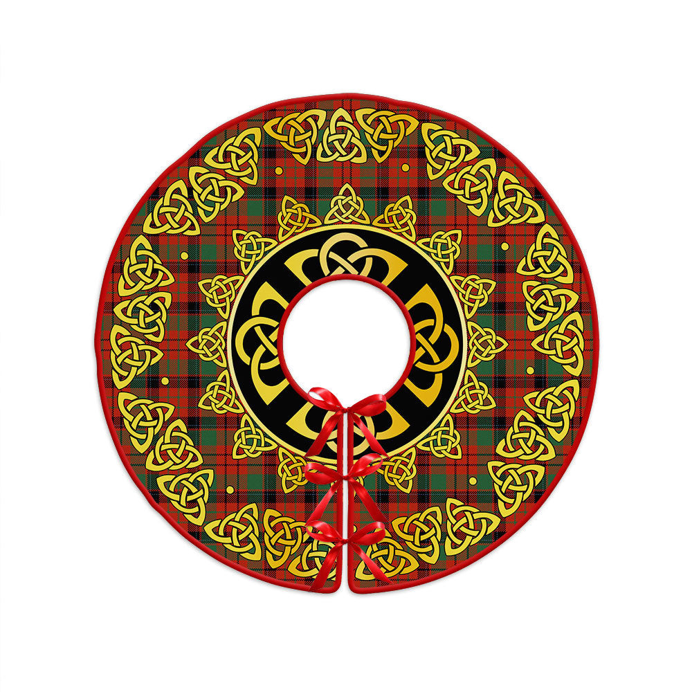 ScotsTee Shop Scottish MacNicol Modern Clan Crest Tartan Christmas Tree Skirt Golden Celtic Heritage