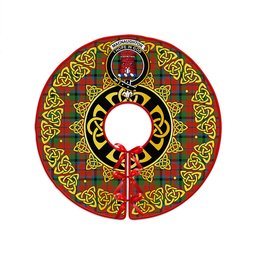 ScotsTee Shop Scottish MacNaughton Ancient Clan Crest Tartan Christmas Tree Skirt Golden Celtic Heritage