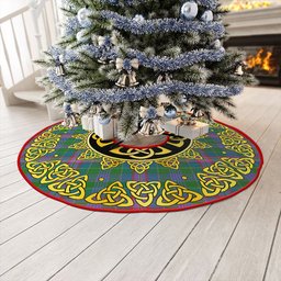 ScotsTee Shop Scottish Pitcairn Hunting Ancient Clan Crest Tartan Christmas Tree Skirt Golden Celtic Heritage