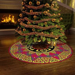 ScotsTee Shop Scottish MacNab Modern Clan Crest Tartan Christmas Tree Skirt Golden Celtic Heritage