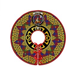 ScotsTee Shop Scottish MacTier Modern Clan Crest Tartan Christmas Tree Skirt Golden Celtic Heritage