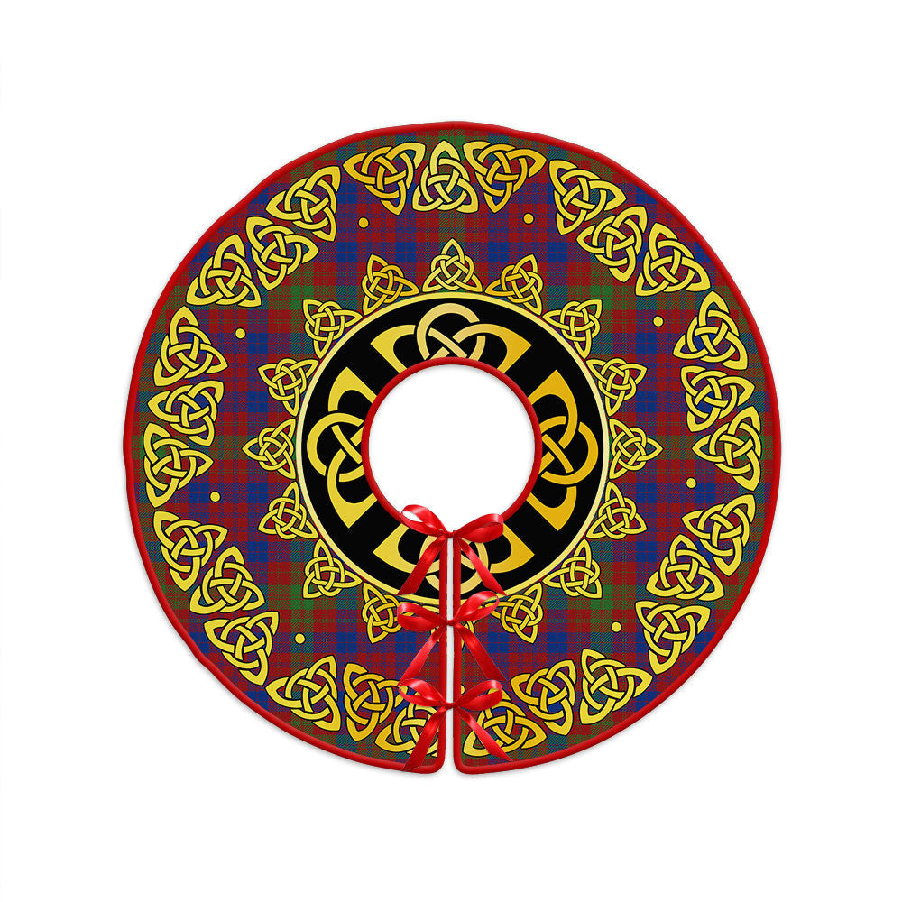 ScotsTee Shop Scottish MacTier Modern Clan Crest Tartan Christmas Tree Skirt Golden Celtic Heritage