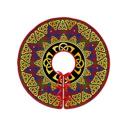 ScotsTee Shop Scottish MacTier Modern Clan Crest Tartan Christmas Tree Skirt Golden Celtic Heritage