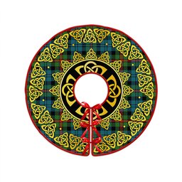 ScotsTee Shop Scottish MacKinlay Ancient Clan Crest Tartan Christmas Tree Skirt Golden Celtic Heritage