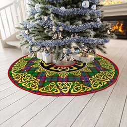 ScotsTee Shop Scottish McGeachie Clan Crest Tartan Christmas Tree Skirt Golden Celtic Heritage