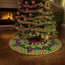 ScotsTee Shop Scottish McGeachie Clan Crest Tartan Christmas Tree Skirt Golden Celtic Heritage
