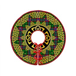 ScotsTee Shop Scottish McGeachie Clan Crest Tartan Christmas Tree Skirt Golden Celtic Heritage