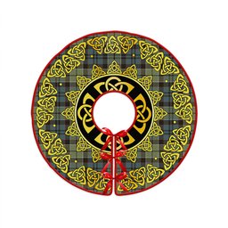 ScotsTee Shop Scottish MacIsaac Weathered Clan Crest Tartan Christmas Tree Skirt Golden Celtic Heritage