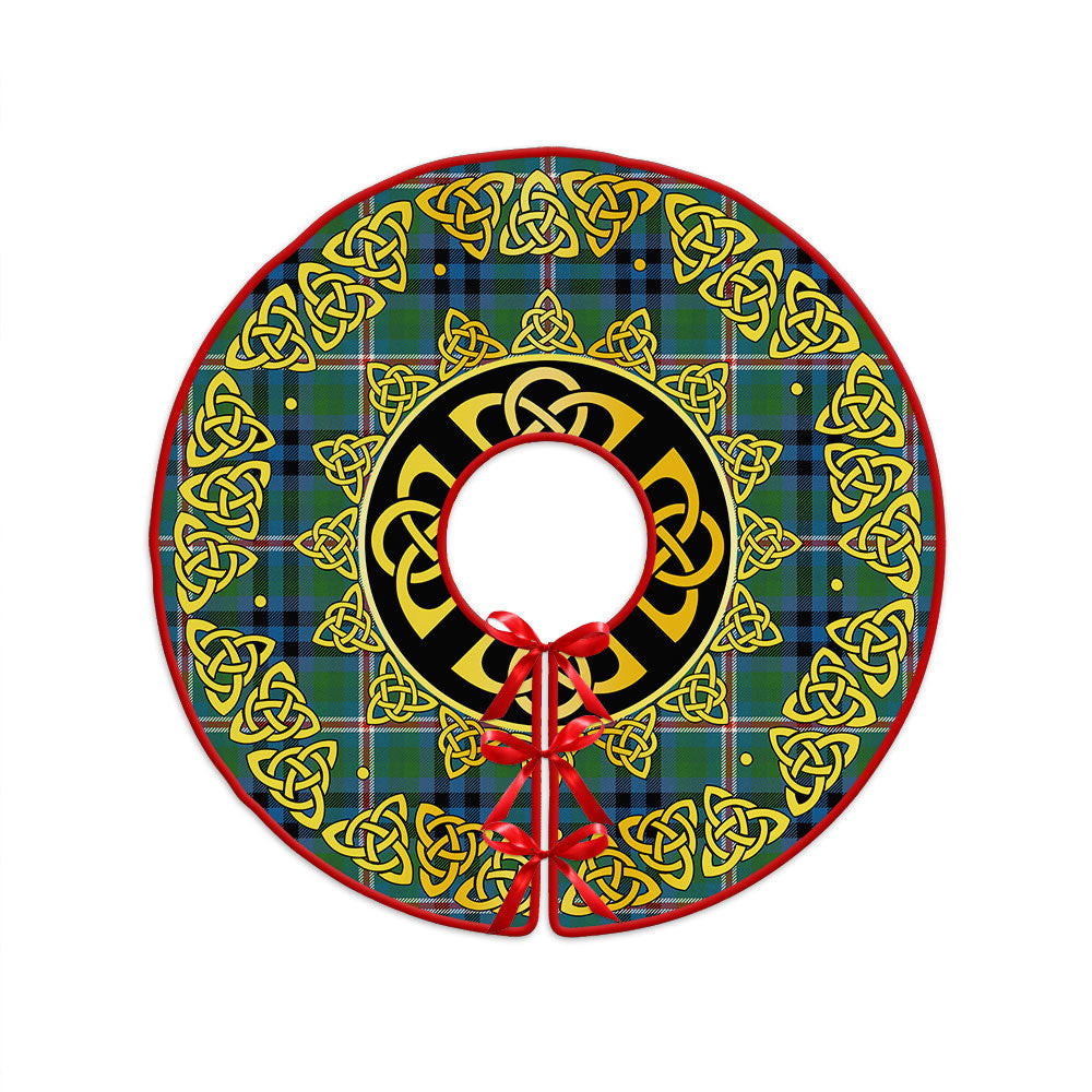ScotsTee Shop Scottish Reid (Mill City) Ancient Clan Crest Tartan Christmas Tree Skirt Golden Celtic Heritage