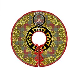 ScotsTee Shop Scottish Muirhead Weathered Clan Crest Tartan Christmas Tree Skirt Golden Celtic Heritage