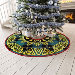 ScotsTee Shop Scottish Ramsay Blue Ancient Clan Crest Tartan Christmas Tree Skirt Golden Celtic Heritage