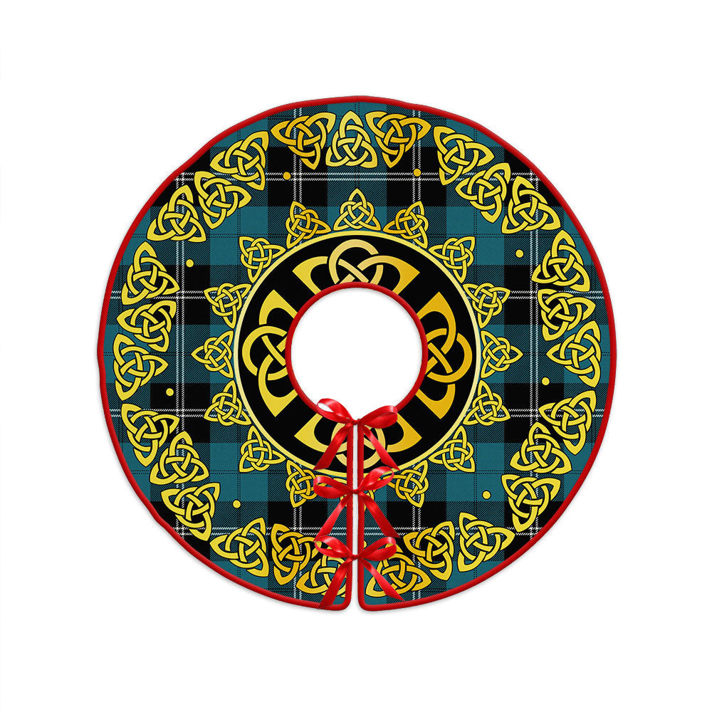 ScotsTee Shop Scottish Ramsay Blue Ancient Clan Crest Tartan Christmas Tree Skirt Golden Celtic Heritage