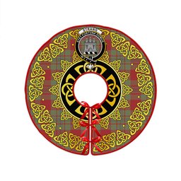 ScotsTee Shop Scottish Strang Weathered Clan Crest Tartan Christmas Tree Skirt Golden Celtic Heritage