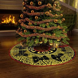 ScotsTee Shop Scottish Raeburn Modern Clan Crest Tartan Christmas Tree Skirt Golden Celtic Heritage