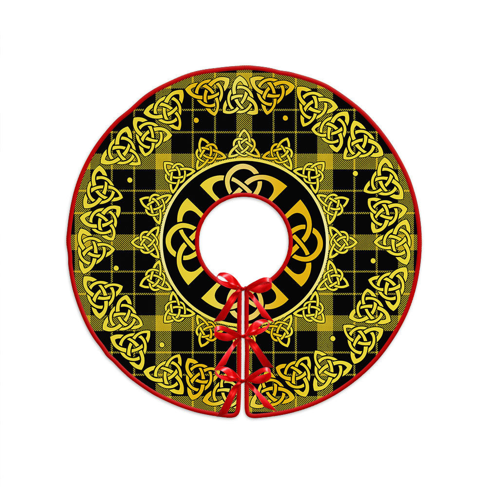 ScotsTee Shop Scottish Raeburn Modern Clan Crest Tartan Christmas Tree Skirt Golden Celtic Heritage
