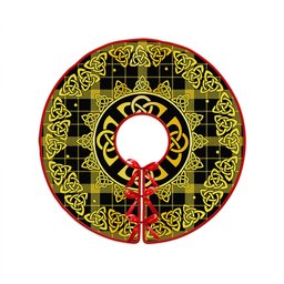 ScotsTee Shop Scottish Raeburn Modern Clan Crest Tartan Christmas Tree Skirt Golden Celtic Heritage