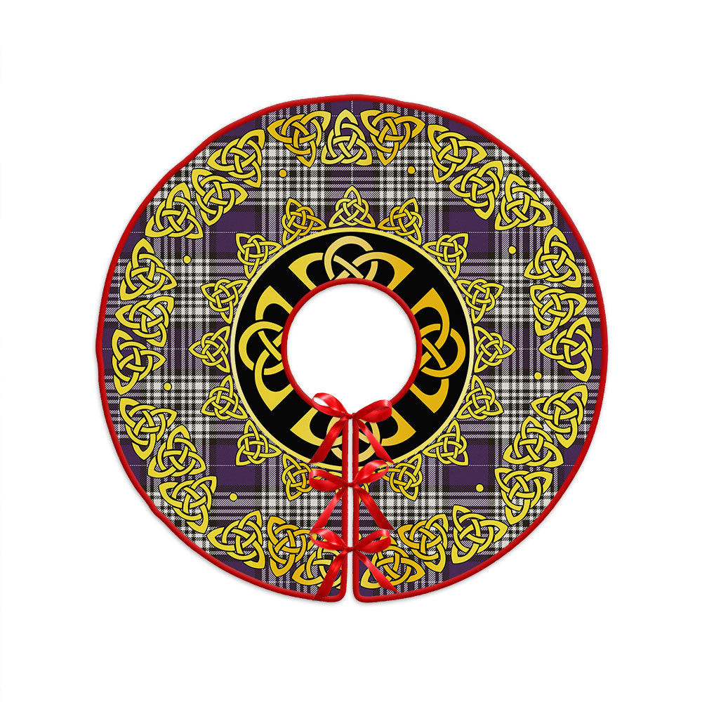 ScotsTee Shop Scottish Napier Weathered Clan Crest Tartan Christmas Tree Skirt Golden Celtic Heritage