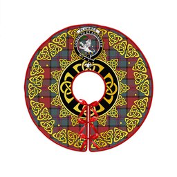 ScotsTee Shop Scottish Plummer Weathered Clan Crest Tartan Christmas Tree Skirt Golden Celtic Heritage