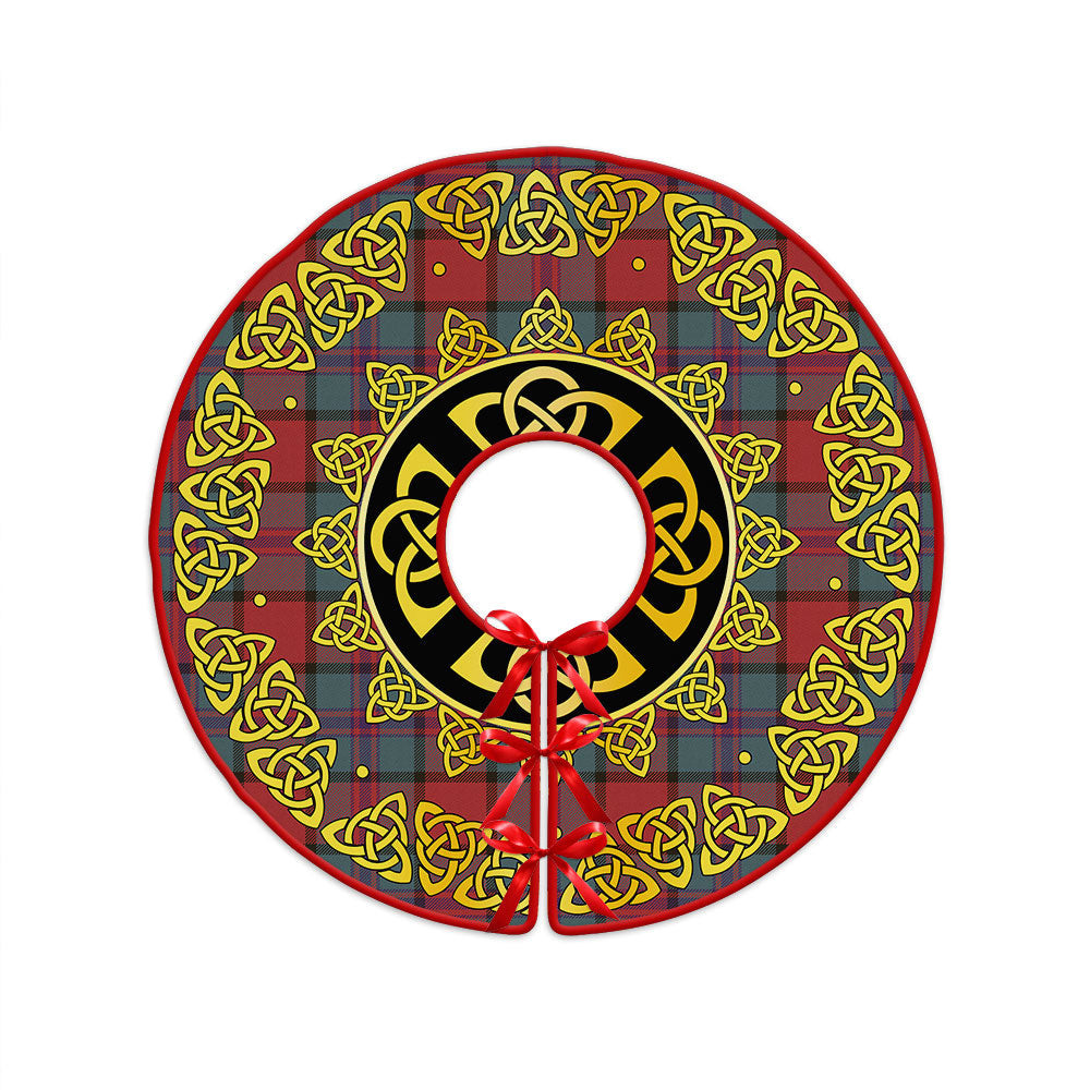 ScotsTee Shop Scottish Plummer Weathered Clan Crest Tartan Christmas Tree Skirt Golden Celtic Heritage