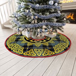 ScotsTee Shop Scottish Ramsay Blue Weathered Clan Crest Tartan Christmas Tree Skirt Golden Celtic Heritage