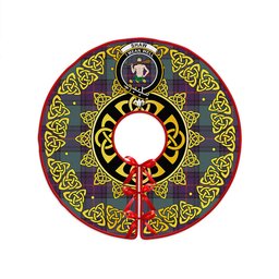 ScotsTee Shop Scottish Shaw Weathered Clan Crest Tartan Christmas Tree Skirt Golden Celtic Heritage