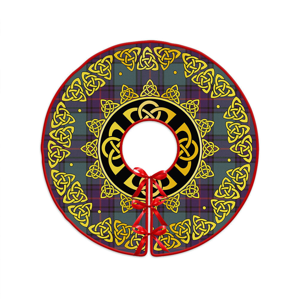 ScotsTee Shop Scottish Shaw Weathered Clan Crest Tartan Christmas Tree Skirt Golden Celtic Heritage