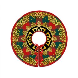 ScotsTee Shop Scottish Moncrieffe Modern Clan Crest Tartan Christmas Tree Skirt Golden Celtic Heritage