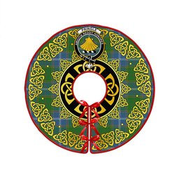 ScotsTee Shop Scottish Pringle Ancient Clan Crest Tartan Christmas Tree Skirt Golden Celtic Heritage