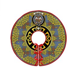 ScotsTee Shop Scottish Ralston UK Weathered Clan Crest Tartan Christmas Tree Skirt Golden Celtic Heritage