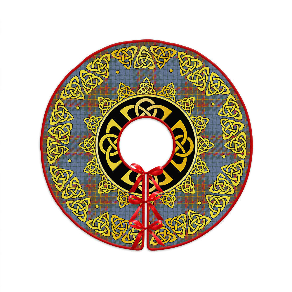 ScotsTee Shop Scottish Ralston UK Weathered Clan Crest Tartan Christmas Tree Skirt Golden Celtic Heritage