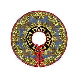 ScotsTee Shop Scottish Ralston UK Weathered Clan Crest Tartan Christmas Tree Skirt Golden Celtic Heritage