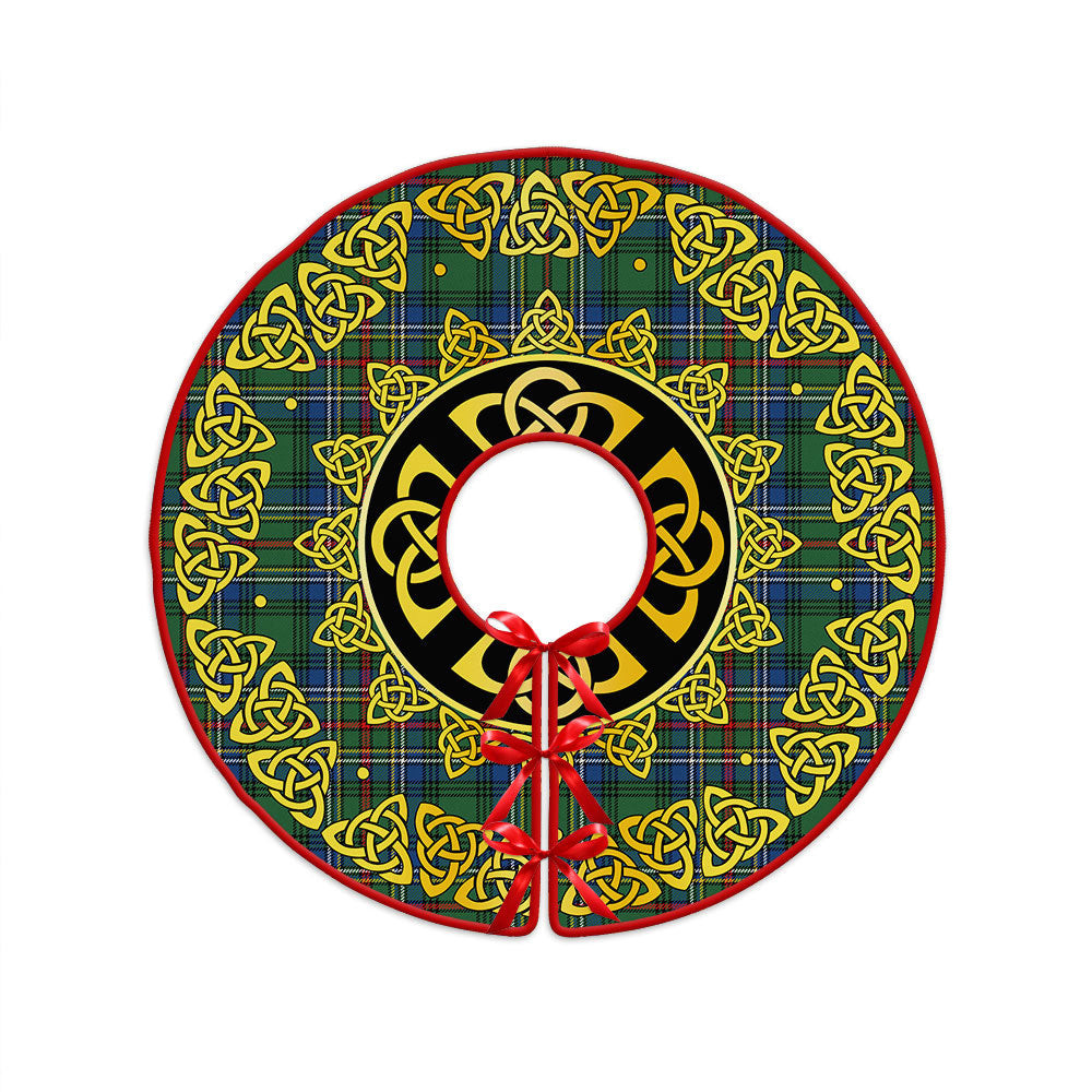 ScotsTee Shop Scottish Cockburn (Coburn) Modern Clan Crest Tartan Christmas Tree Skirt Golden Celtic Heritage