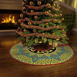 ScotsTee Shop Scottish Ralston US Ancient Clan Crest Tartan Christmas Tree Skirt Golden Celtic Heritage